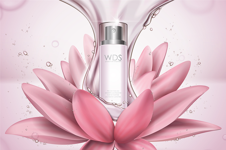 Blue skincare product packaging by WDS