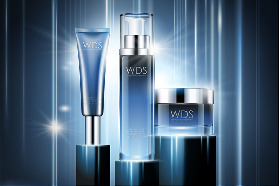 White and lavender product packaging by WDS