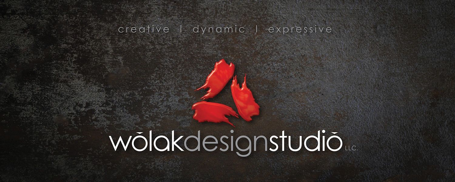 Wolak Design Studio logo - creative, dynamic, expressive